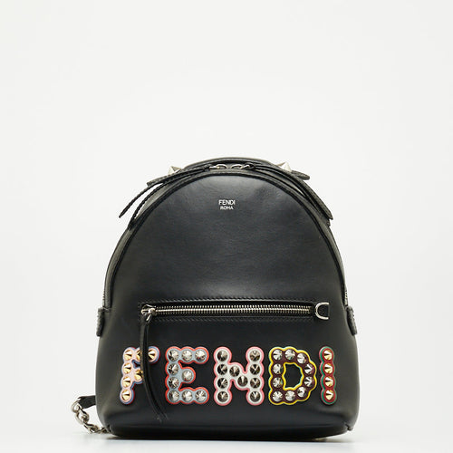 FENDI Mini Lux Backpack 8BZ038 Black Multicolor Ladies