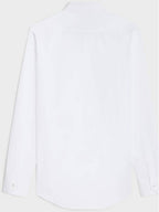 CELINE Triomphe Embroidered Poplin Cotton Long Sleeve Shirt White