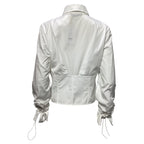 Fendi Corset Button Down Shirt in White Cotton