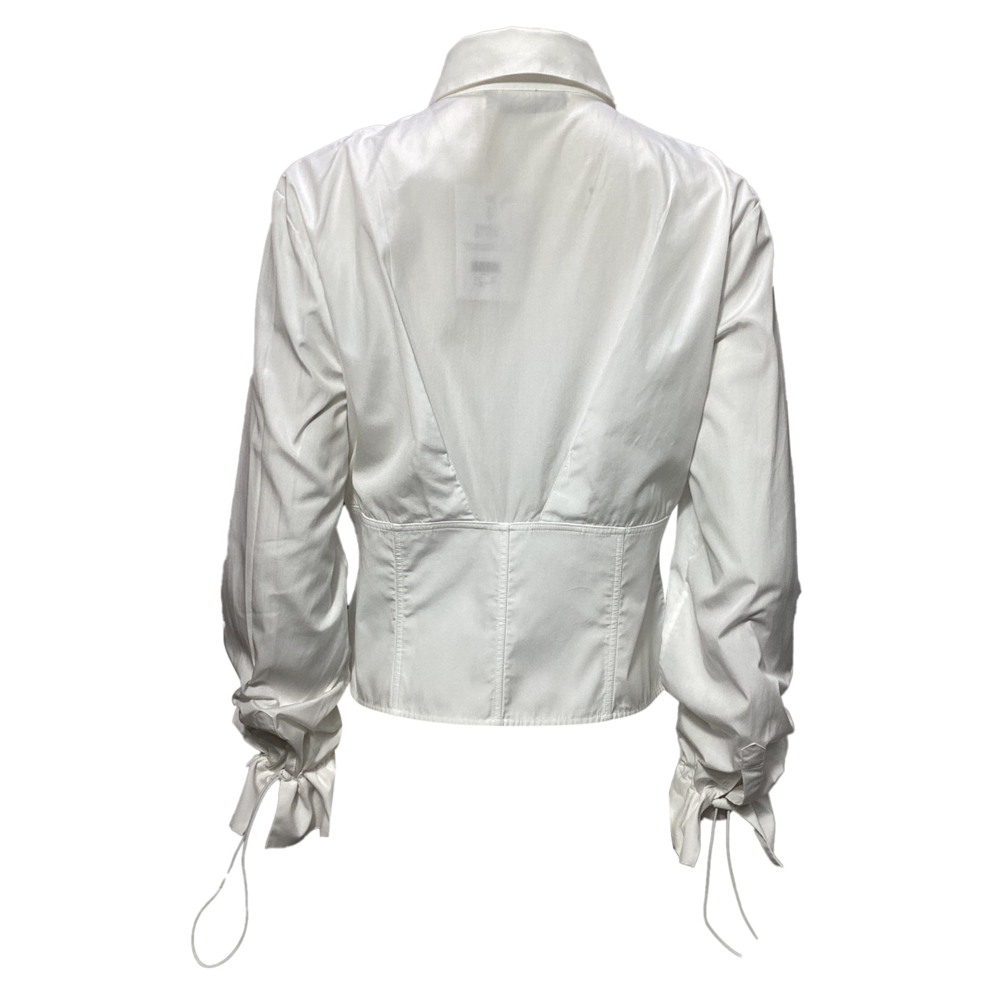 Fendi Corset Button Down Shirt in White Cotton