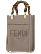Fendi Sunshine Shopper Small Leather Tote Bag Beige