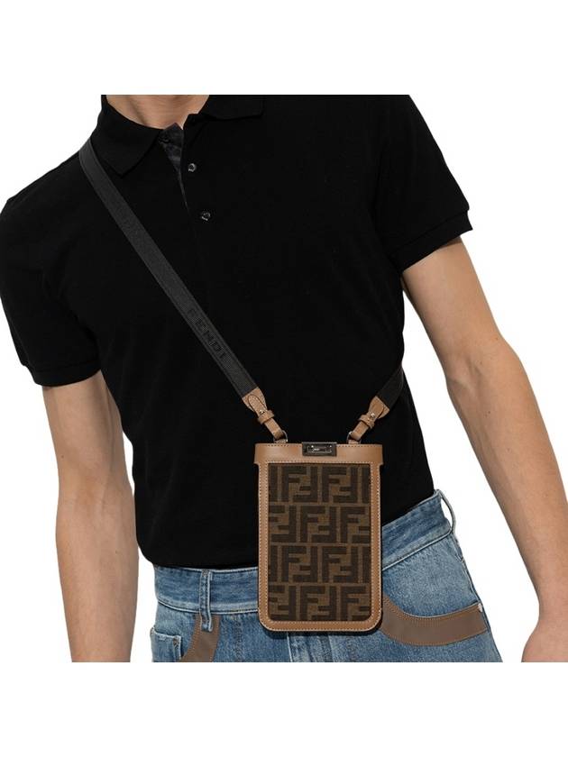 Fendi Peekaboo Phone Case Cross Bag Brown