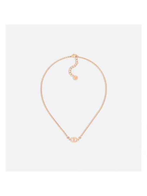 CD Navy Crystal Necklace Pink Dior