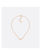 CD Navy Crystal Necklace Pink Dior