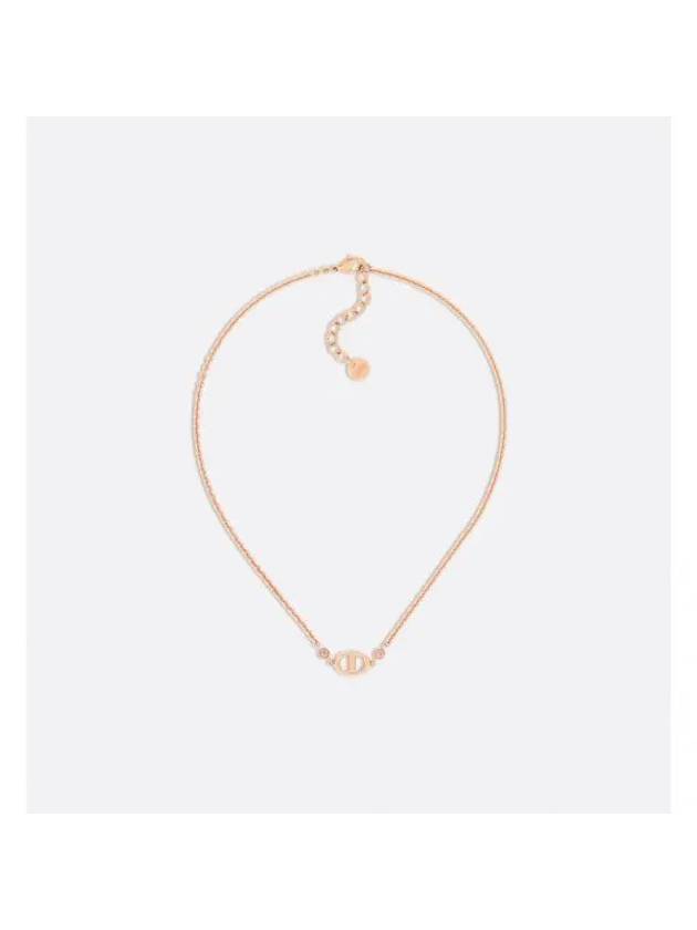 CD Navy Crystal Necklace Pink Dior