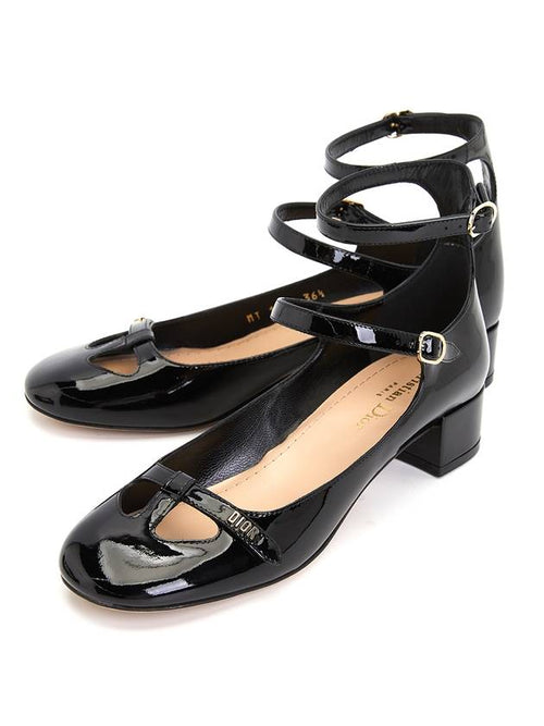 Aime Patent Calfskin Pumps Black Dior