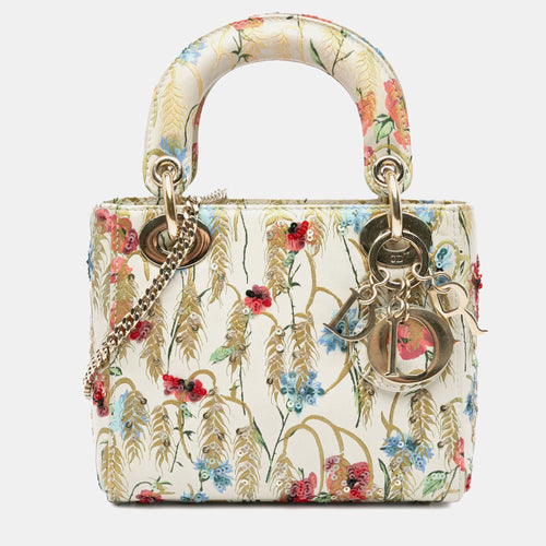 Dior Mini Hibiscus Embroidered Lady Dior