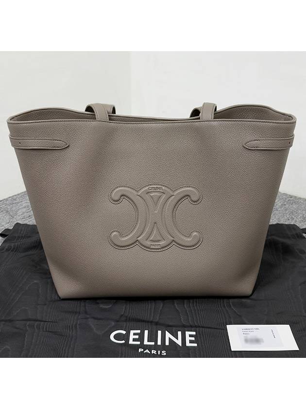 CELINE Cabas Anais Cuir Grain Calfskin Shoulder Bag Pebble