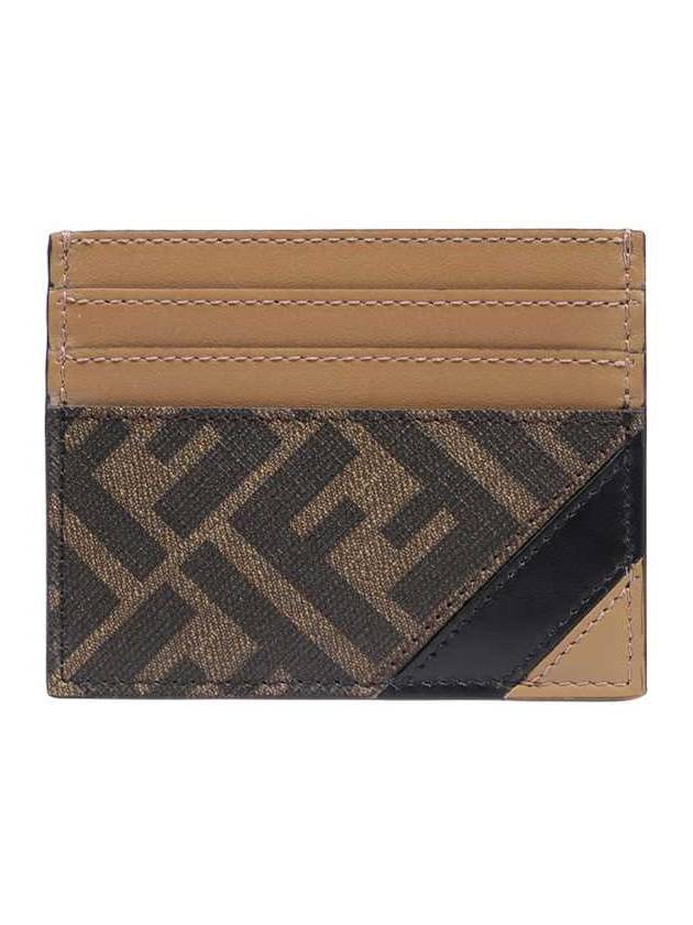 Fendi FF Logo Card Wallet Brown