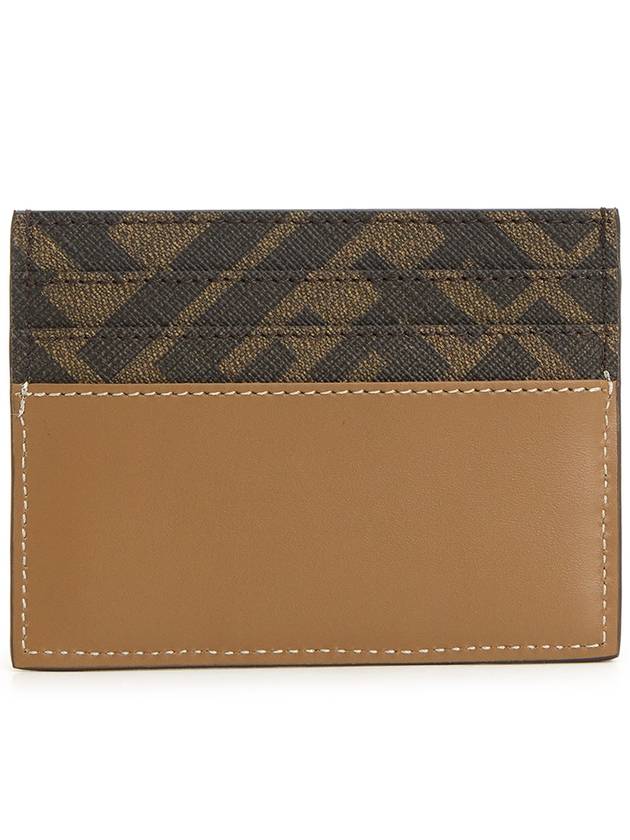 Fendi FF square leather card wallet beige