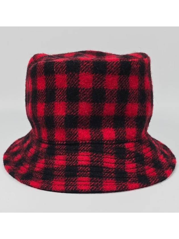 CELINE Tartan Pattern Logo Bucket Hat M
