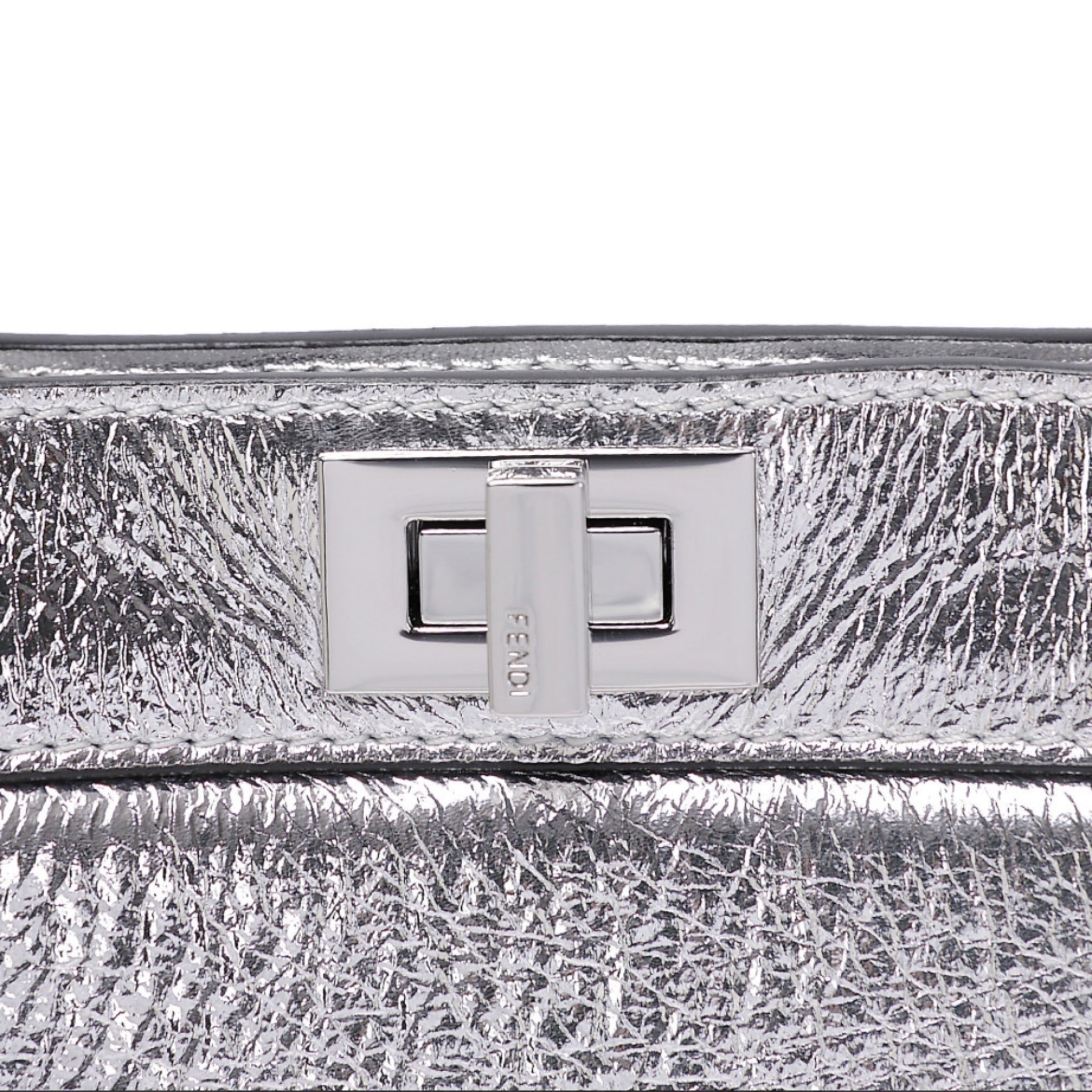 Fendi Peekaboo Silver Leather Bag