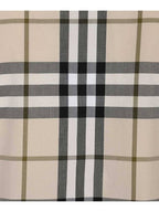 Burberry Men's Poplin Check Long Sleeve Shirt Ivory Black