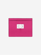 Fendi Peekaboo Selleria Leather Business Card Wallet Fuchsia Pink