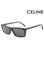 CELINE Eyewear Logo Rectangular Acetate Sunglasses Black