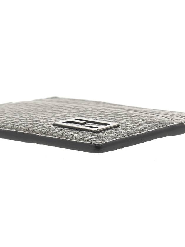 Fendi FF Baguette Logo Leather Card Wallet Grey