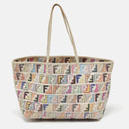 Fendi Multicolor Zucca Coated Canvas Large Roll Tote