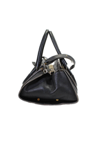 Chloe Womens Black Leather Zip Top Handle Everston Bag Handbag
