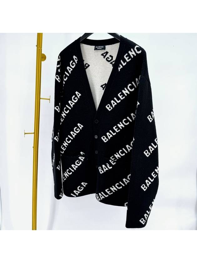 Balenciaga Multi logo wool cardigan black 683351