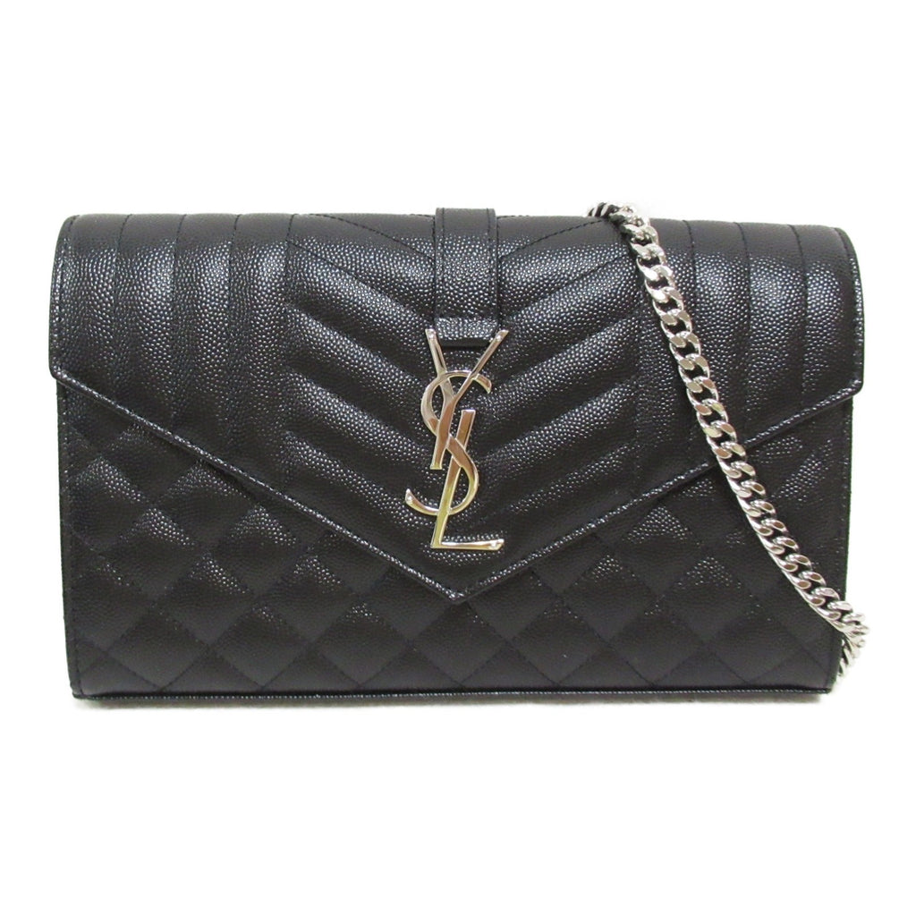 Saint Laurent Chain Shoulder Bag Leather Bag  Black 620280BOW921000
