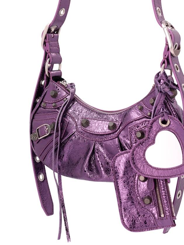 Balenciaga Metallic Le Cagol XS Lambskin Shoulder Bag Purple