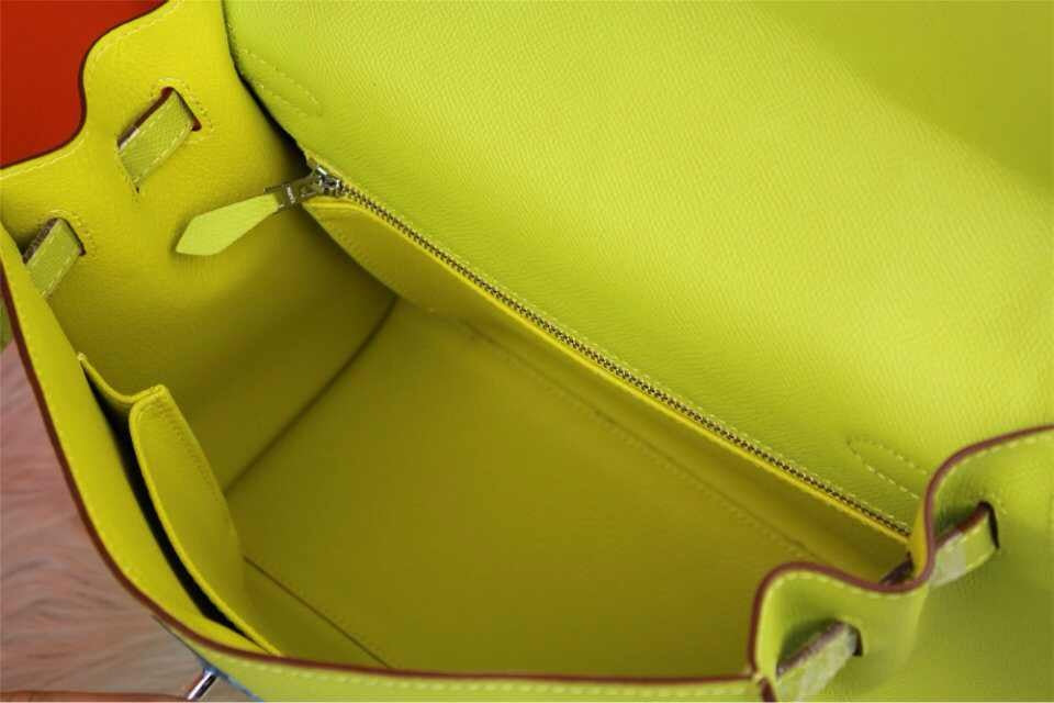 Hermes Kelly 32cm Epsom Leather Handbag Lemon Yellow