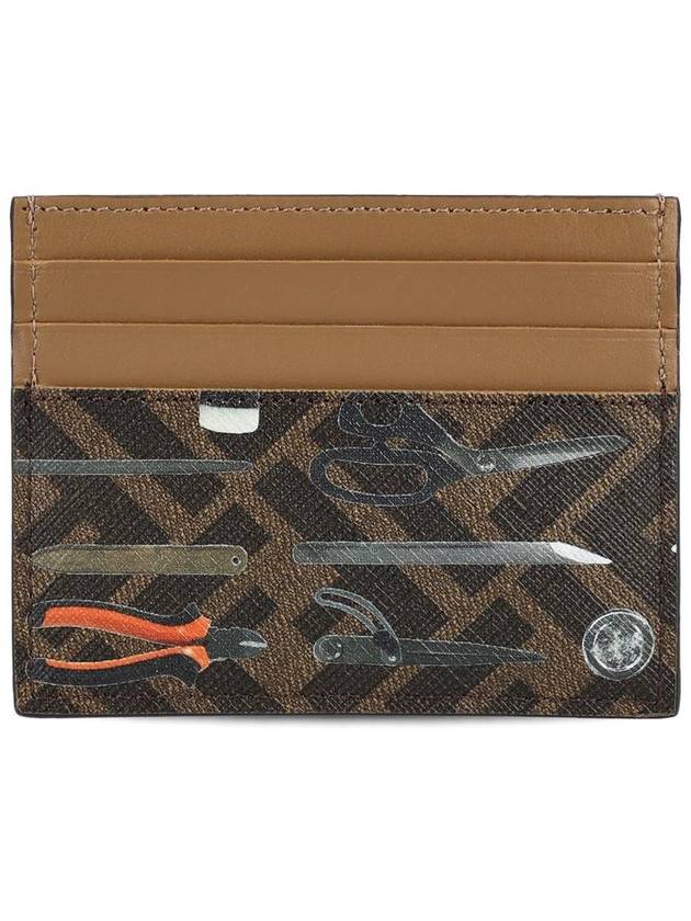 Fendi Men's FF Canvas Card Wallet Brown