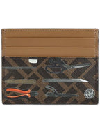 Fendi Men's FF Canvas Card Wallet Brown