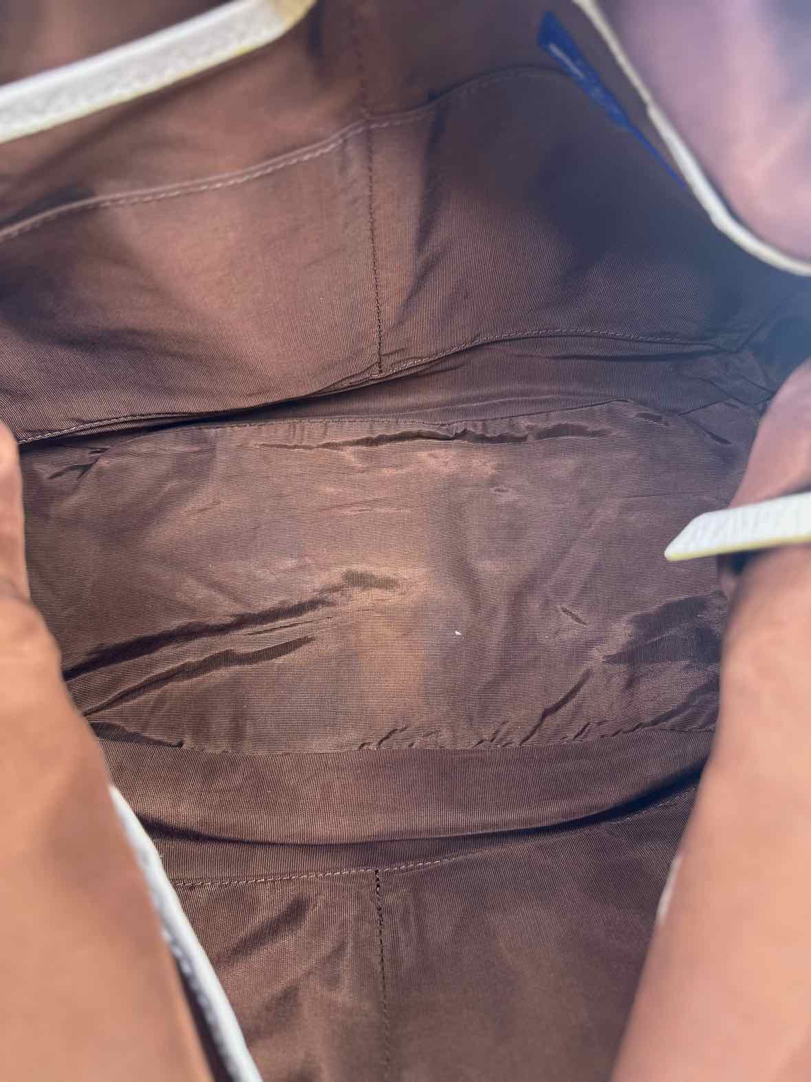 BURBERRY Ivory Canvas Solid Handbag