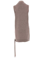 Fendi Logo Intarsia Sleeveless Wool Short Dress Grey