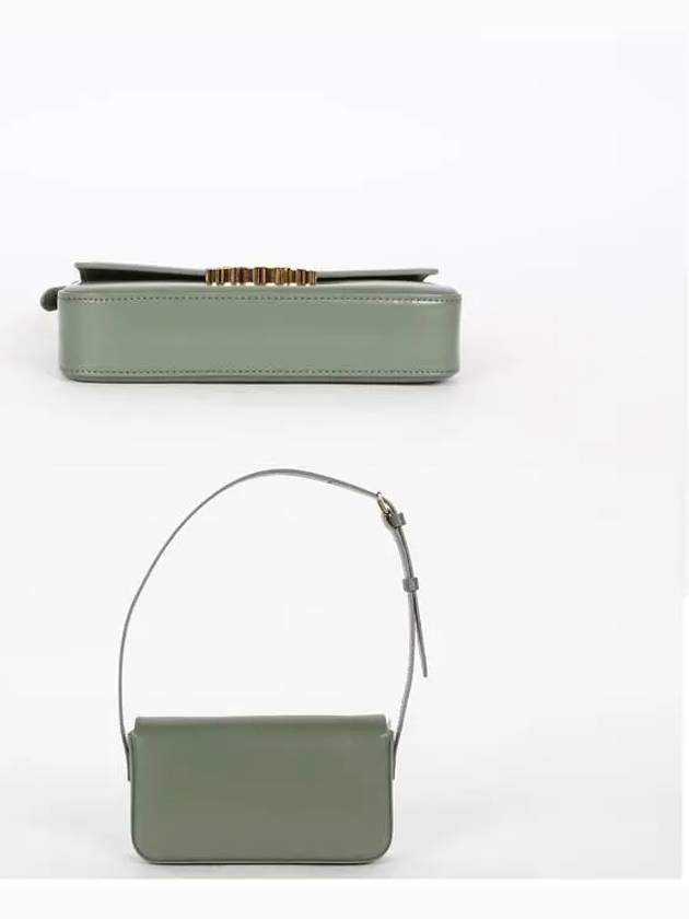 CELINE Claude Shiny Calfskin Shoulder Bag Laurel