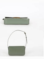 CELINE Claude Shiny Calfskin Shoulder Bag Laurel