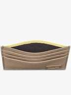 Fendi Leather Card Wallet Brown Yellow