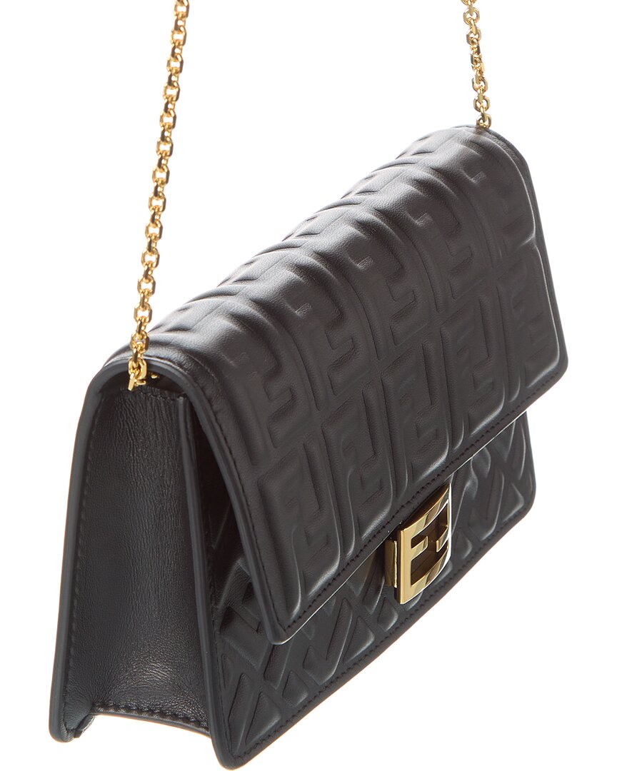 FENDI Baguette FF Leather Wallet On Chain
