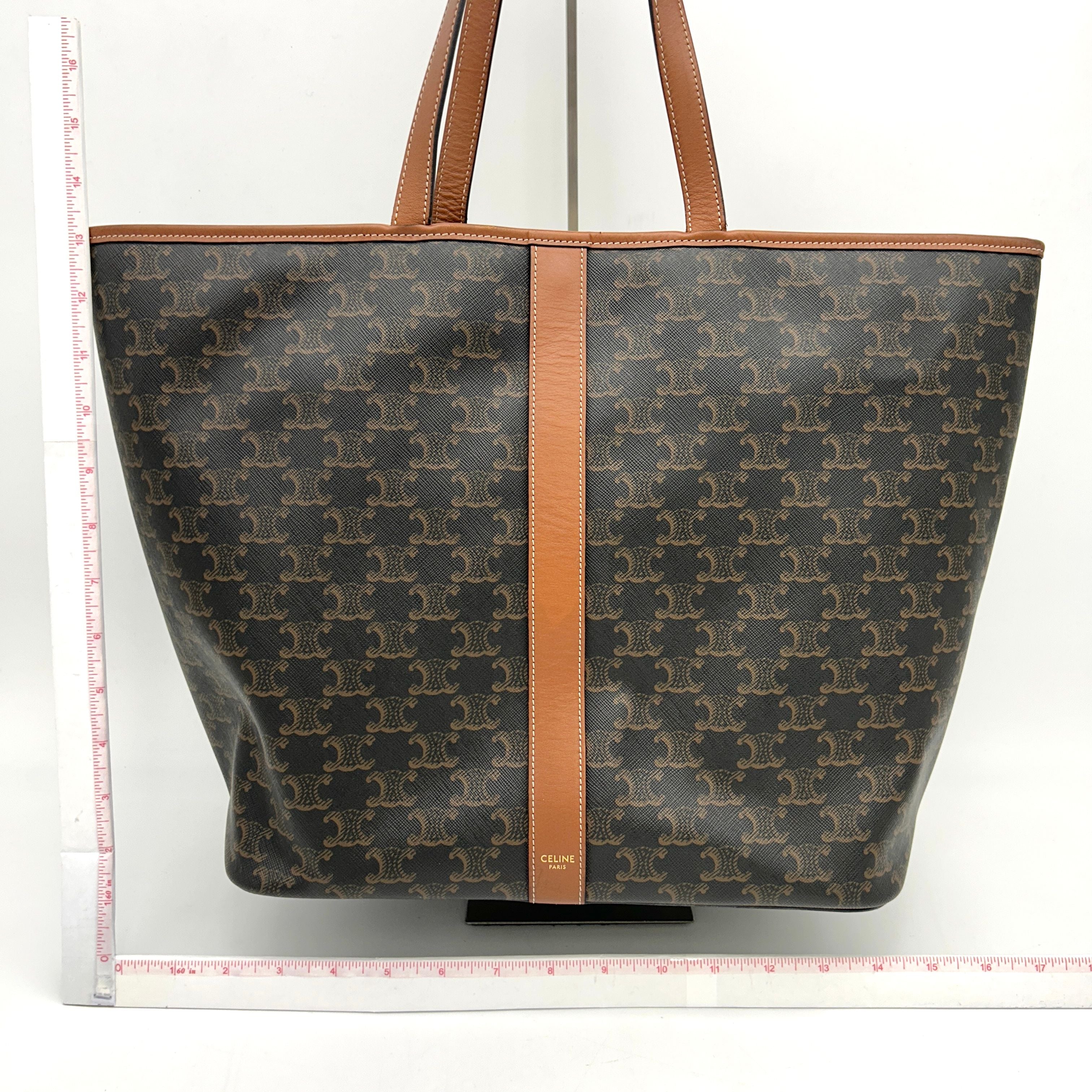 CELINE Triomphe Canvas Calfskin Medium Cabas Bag LA38275