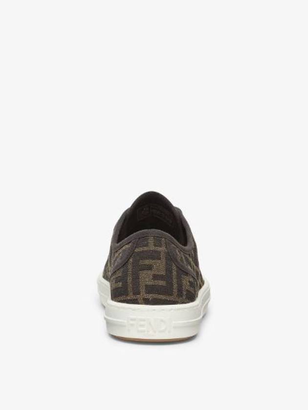 Fendi FF Motif Jacquard Low-Top Sneakers Brown