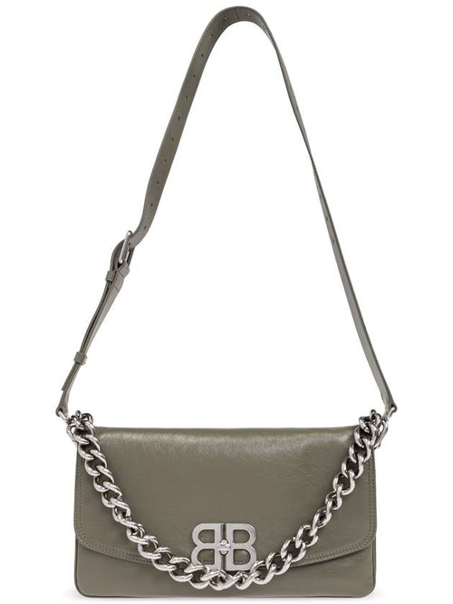 Balenciaga Balenciaga Leather Shoulder Bag, Women's, Green