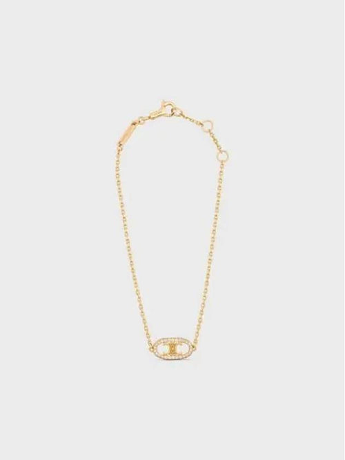 CELINE Maillon Triomphe Diamonds Bracelet Gold