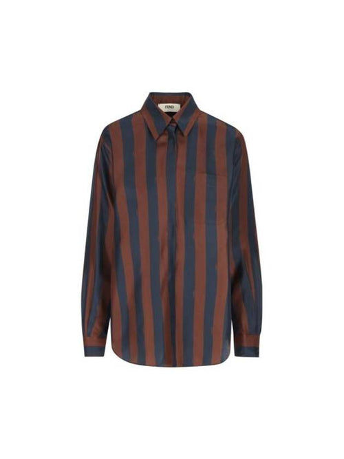 Fendi 24SS Shirt FS8190AWZVF1P2U P24 COCOA NAVY