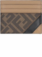 Fendi FF Logo Card Wallet Brown