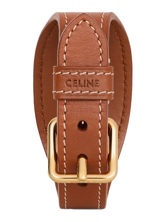 CELINE Les Cuirs Triomphe Calfskin Bracelet Tan