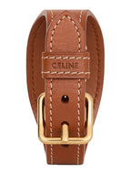 CELINE Les Cuirs Triomphe Calfskin Bracelet Tan