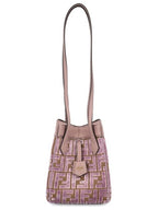 Fendi Origami FF Jacquard Velvet Shoulder Bag Pink