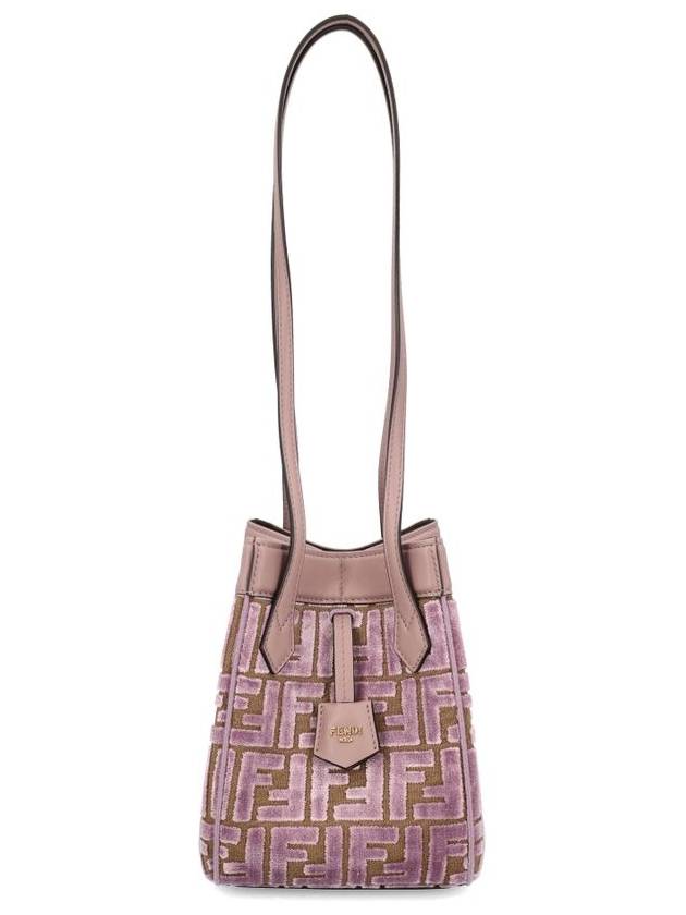 Fendi Origami FF Jacquard Velvet Shoulder Bag Pink