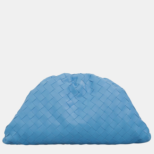 Bottega Veneta Blue Intrecciato Calf Leather The Pouch bag