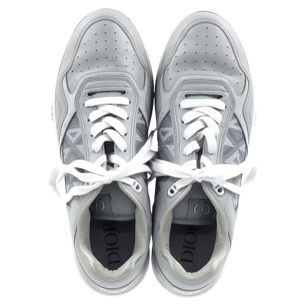 Dior B27 Low Top Sneaker in Grey Calfskin Leather