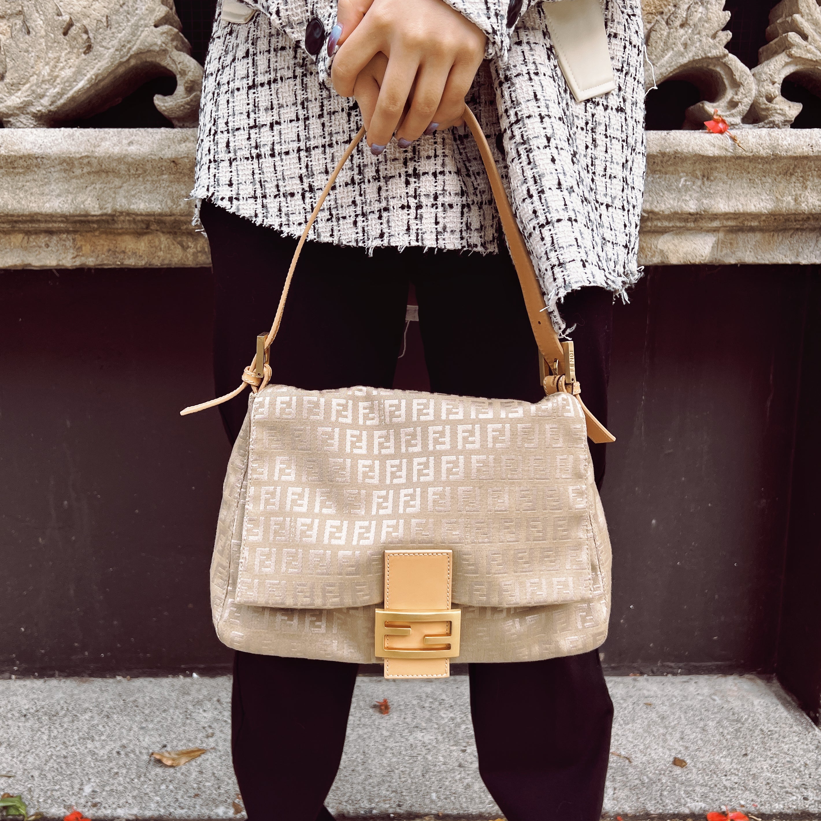 Fendi Zukka Mamma Baguette Shoulder Bag TWS