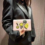 Christian Dior Diorama Patch Embellished Leather Wallet on Chain TWS