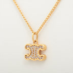 Celine Triomphe Gold Rhinestone Necklace Costume Jewellery