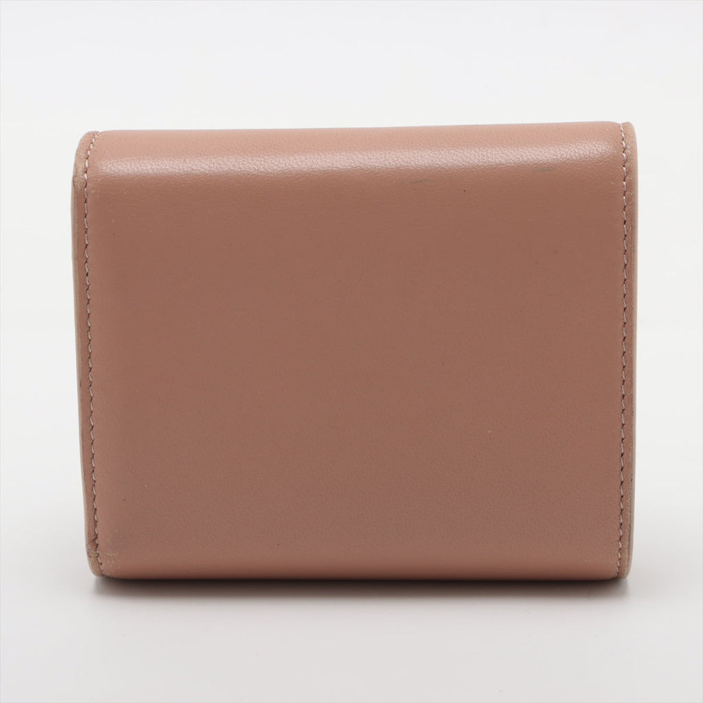 Celine Triomphe Beige Compact Flap Cardholder Wallet
